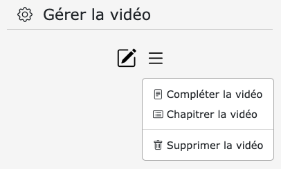 Bloc gérer la vidéo