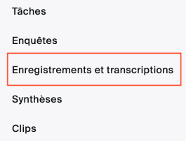 Lien Enregistrements et transcriptions