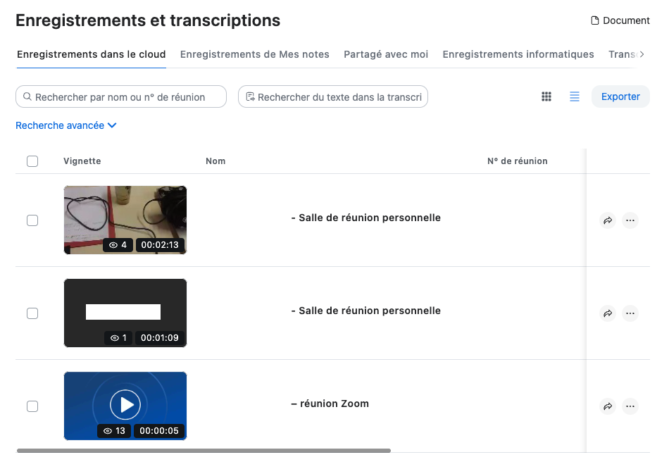 Lien Enregistrements et transcriptions